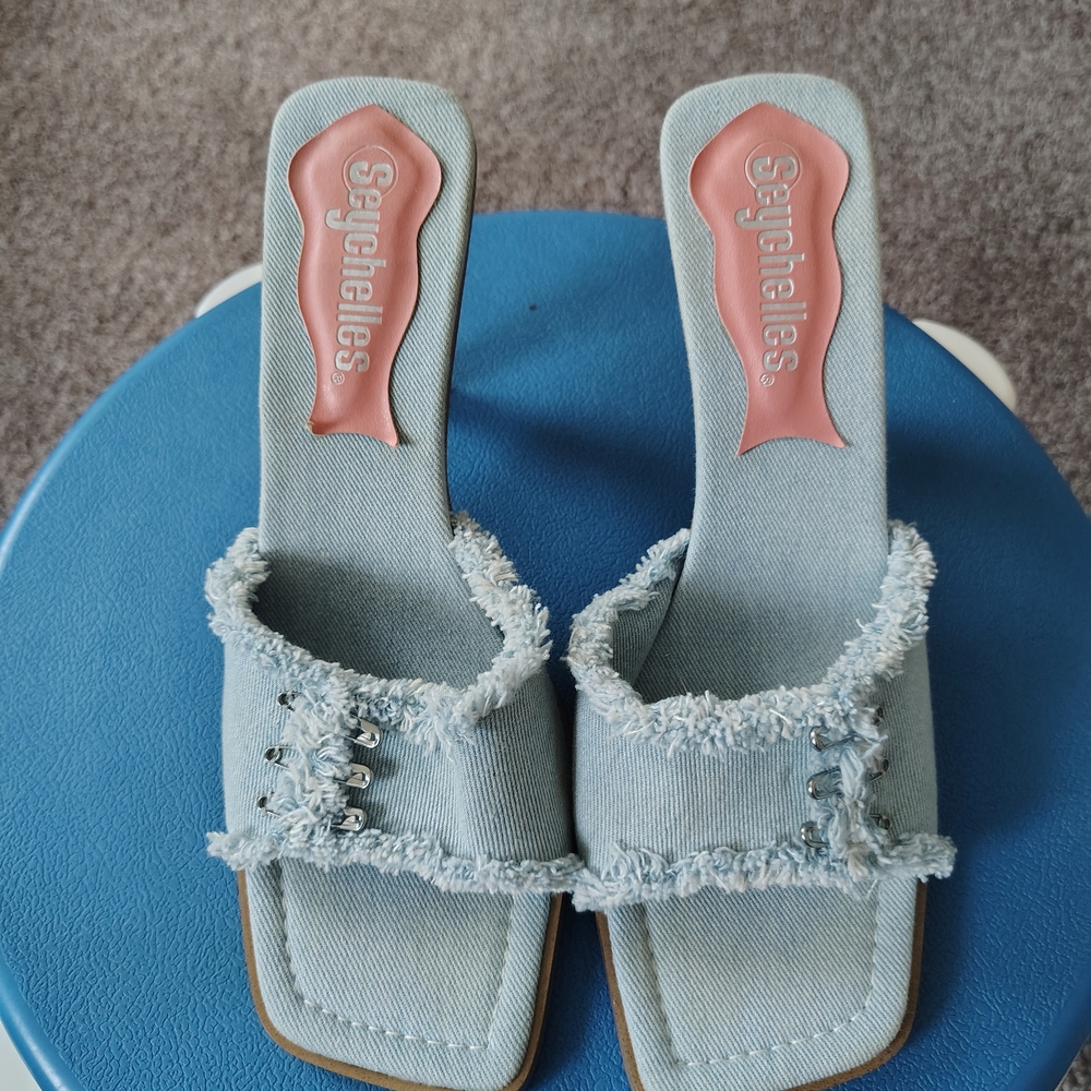Sergio Zelcer Women's Blue Denim Sandals